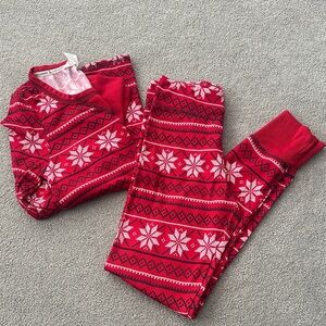 Cozy Red Snowflake womens Pajamas